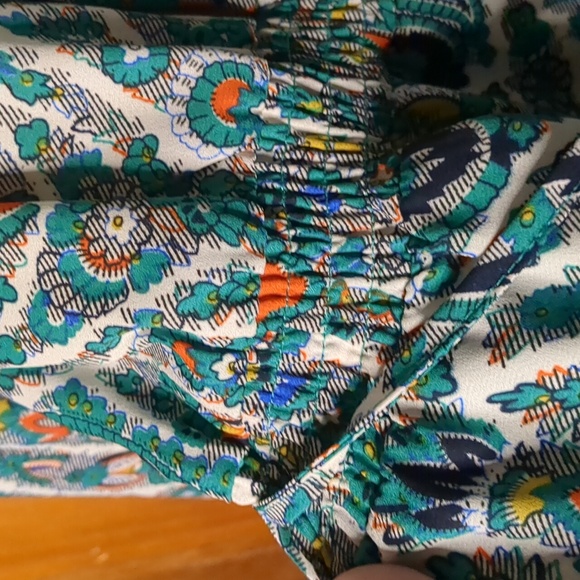 UMGEE* boho western hippy chic lined shorts jumpsuit asymmetric bell sleeve - Picture 7 of 17